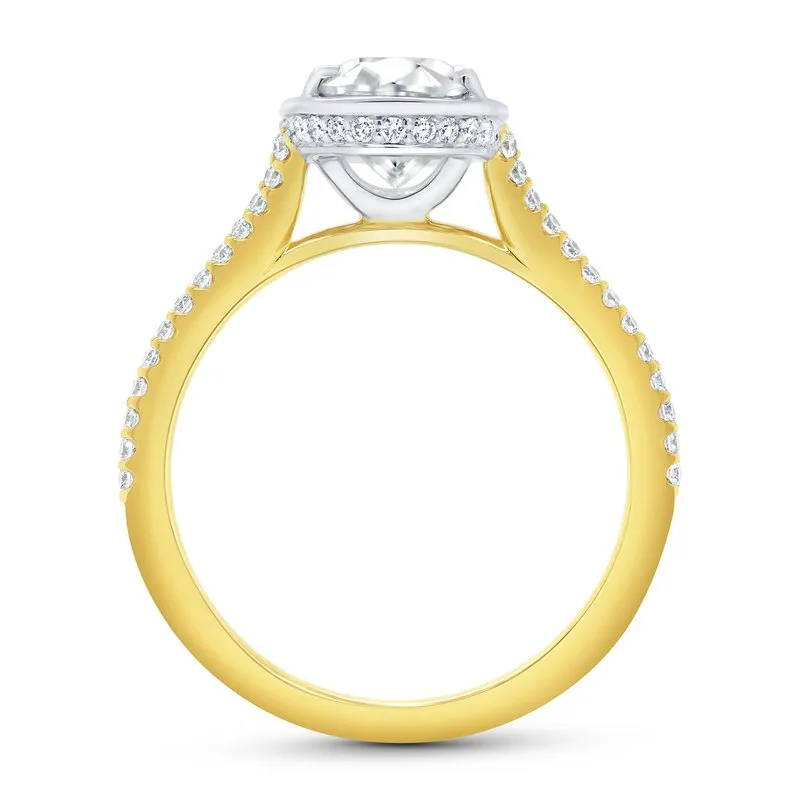 0.36ctw Oval Halo Engagement Ring