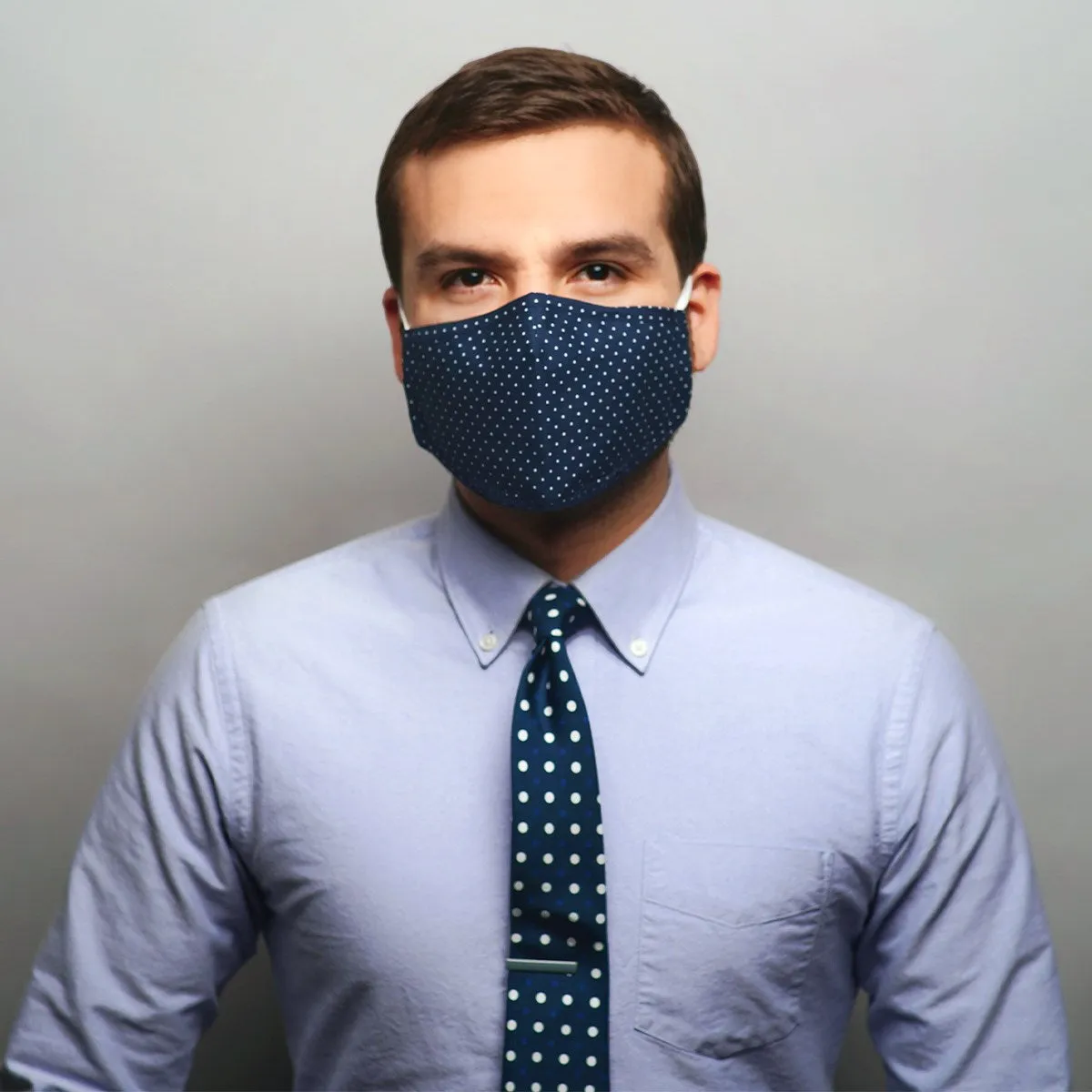 5 Pack Cotton Navy Masks