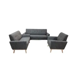 Amber 3 2 1 Fabric Sofa Dark Lava