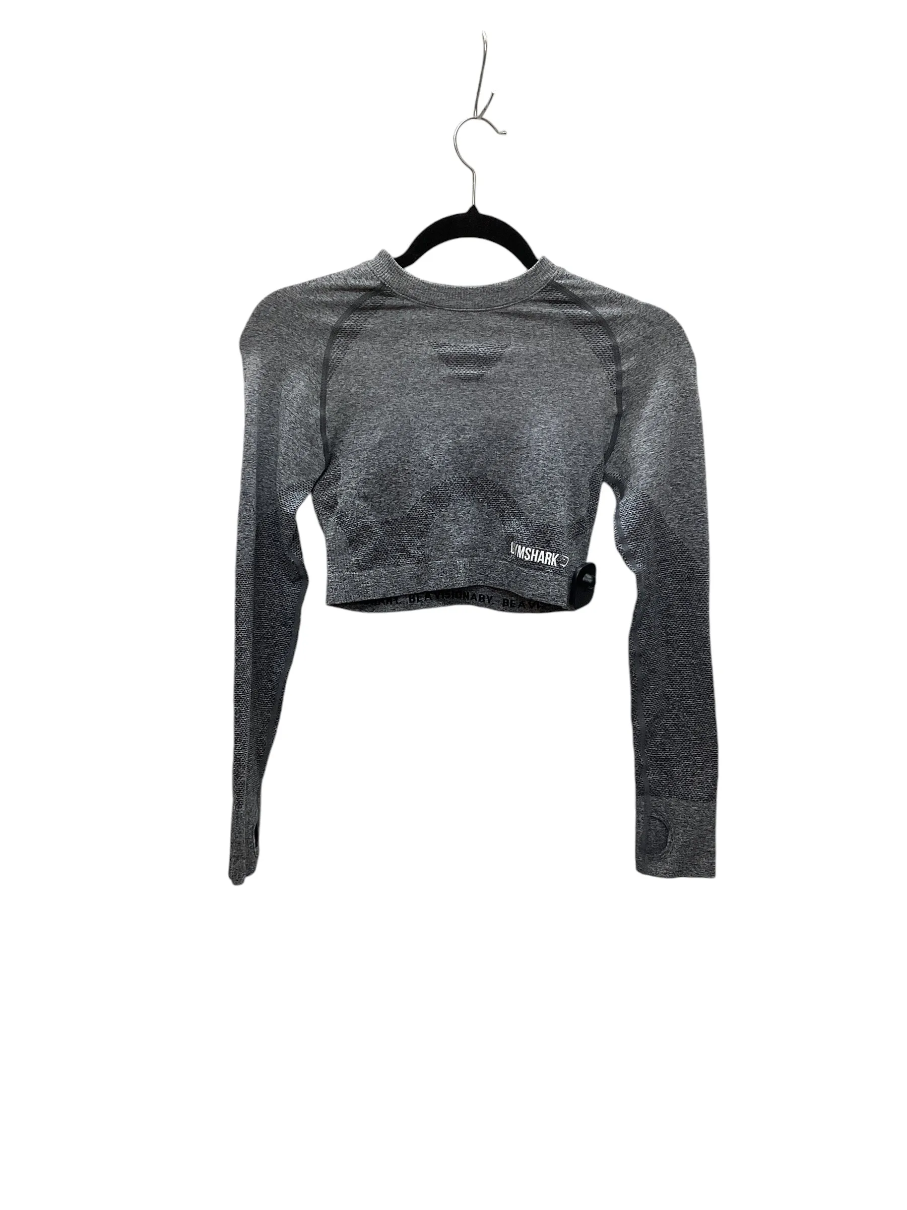 Athletic Top Long Sleeve Collar By Gym Shark In Grey, Size: S