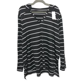 Athletic Top Long Sleeve Hoodie By Livi Active In Black & White, Size: 20