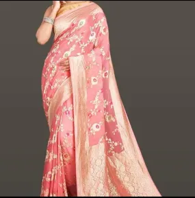 Baby Rose Banarasi Semi Georgette Jaal Event Saree