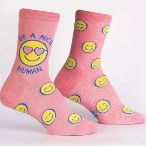 Be A Nice Human Women's Crew Socks