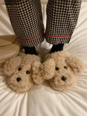 Brown Puppy Slippers