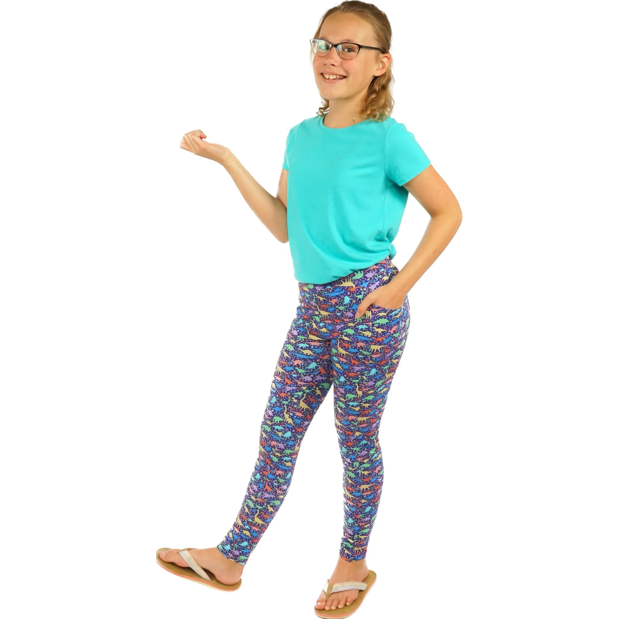 Dinosaurs & Fossils Kids Leggings with Pockets [FINAL SALE]