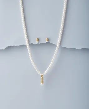 Elegant Real Pearl Necklace Set