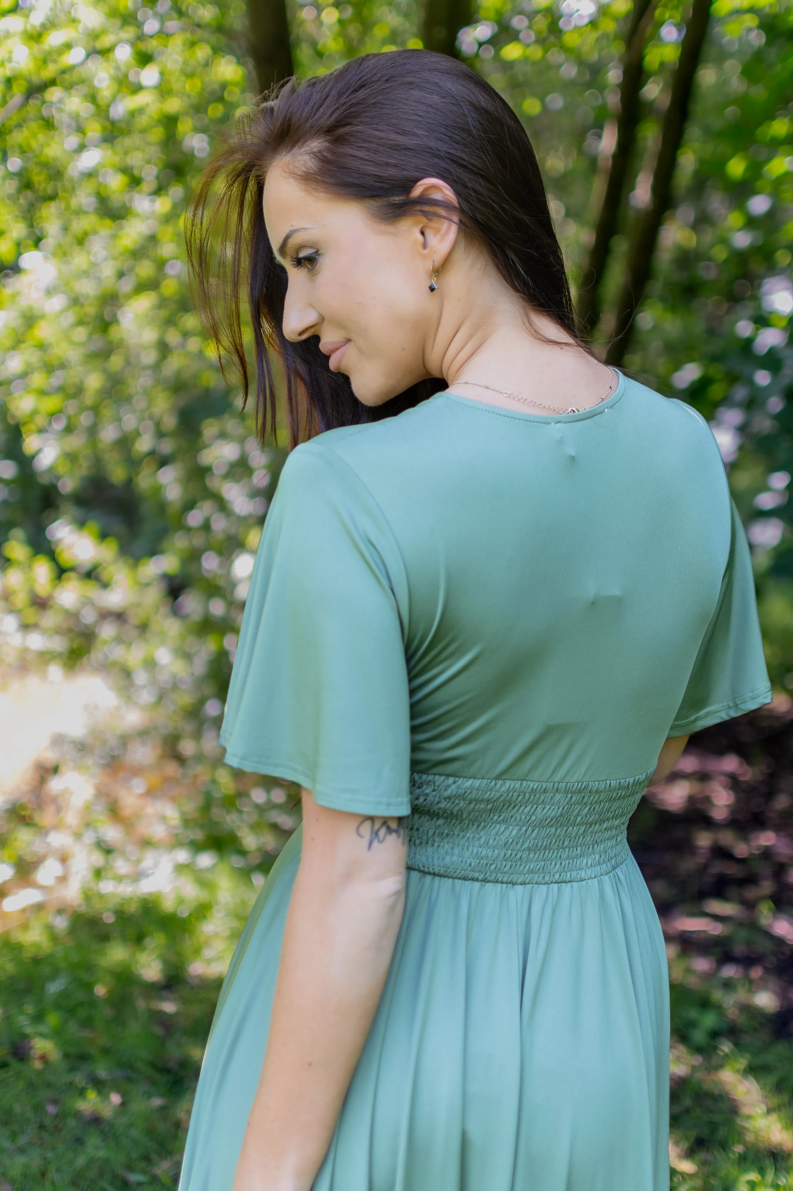 Elegant Vibe Dress - Sage Green