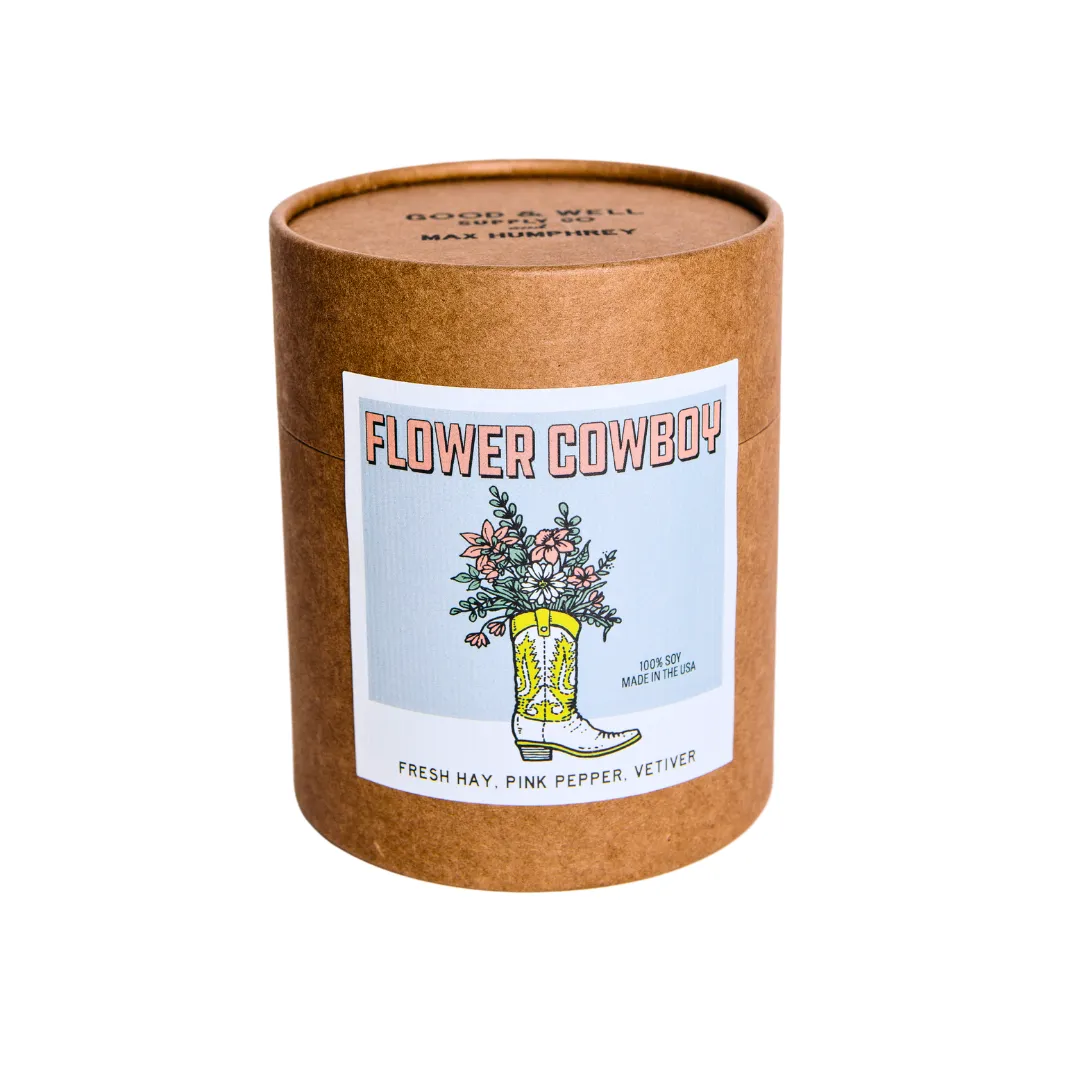 Flower Cowboy Wild West Candle