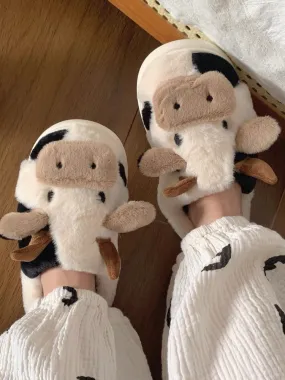 Fuzzy Cow Slippers ??