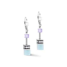 GeoCUBE® Iconic earrings aqua-lilc