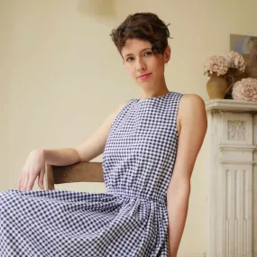 Gingham Sun Dress - Navy