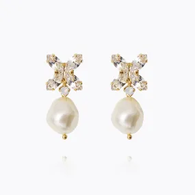 Honey Bee Earrings / Pearl   Crystal