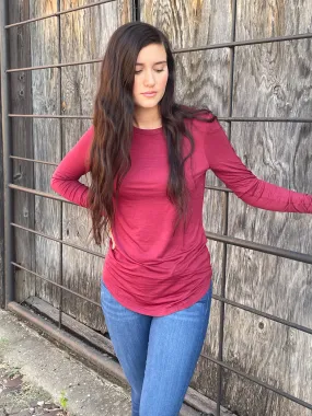 Maroon Pinedale Basic Long-sleeve