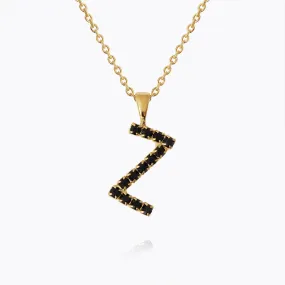 Mini Letter Necklace Z / Black