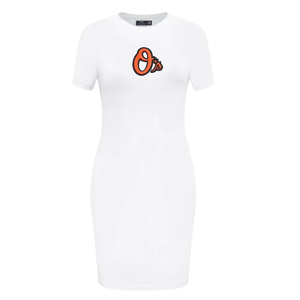 MLB BALTIMORE ORIOLES CLASSIC WOMEN'S BODY CON DRESS (WHITE)