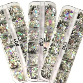 Silver Holographic Sequins Tray