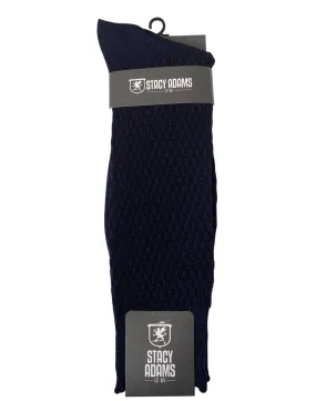 Stacy Adams Basket Weave Dress Socks - Black/Navy