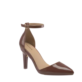 The D'Orsay - Walnut Patent   Stiletto Heel Kit 4 Walnut - FINAL SALE