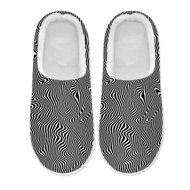 Trippy Wave Men's Plush Slippers