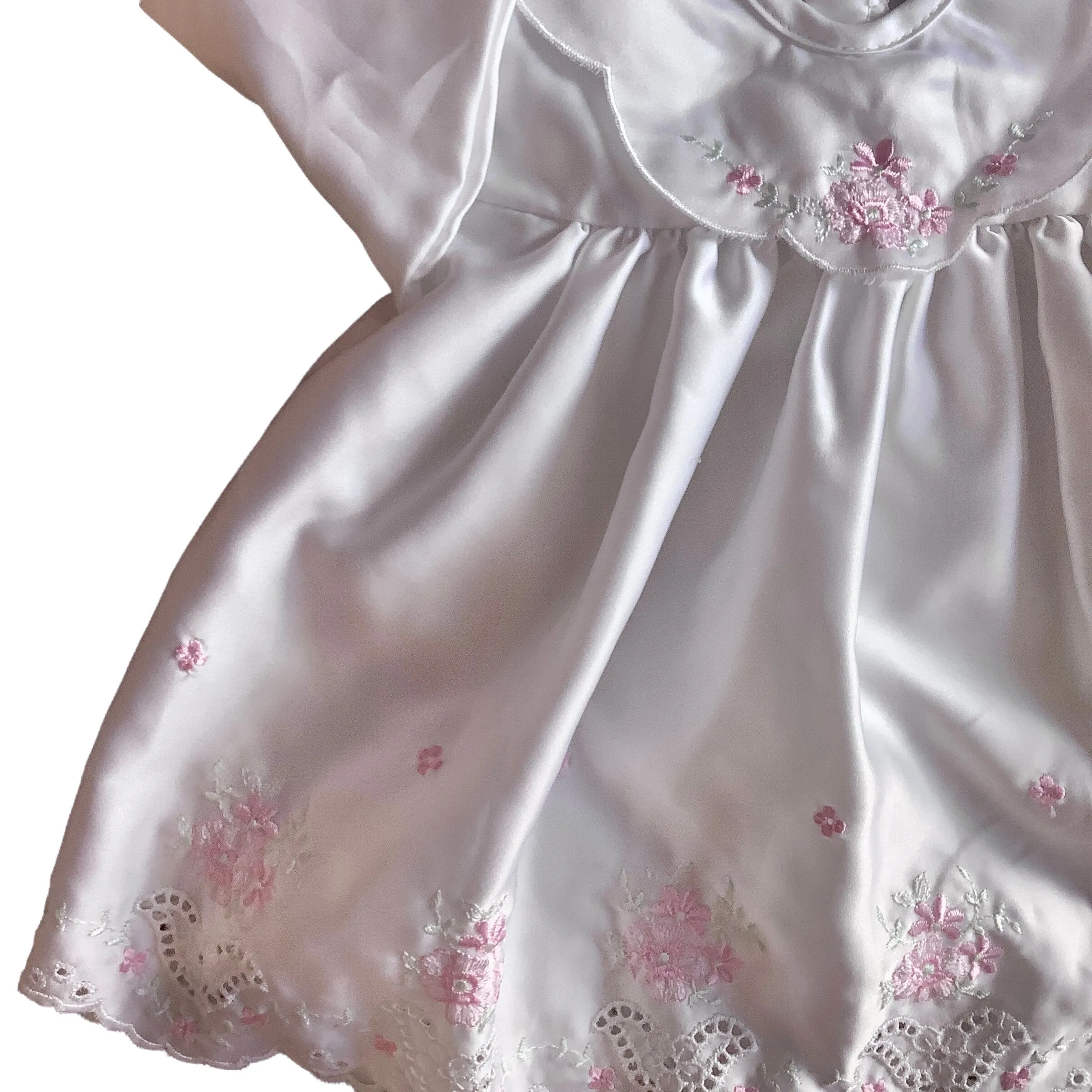 Vintage 1980s White Silky Dress 6-9 Months