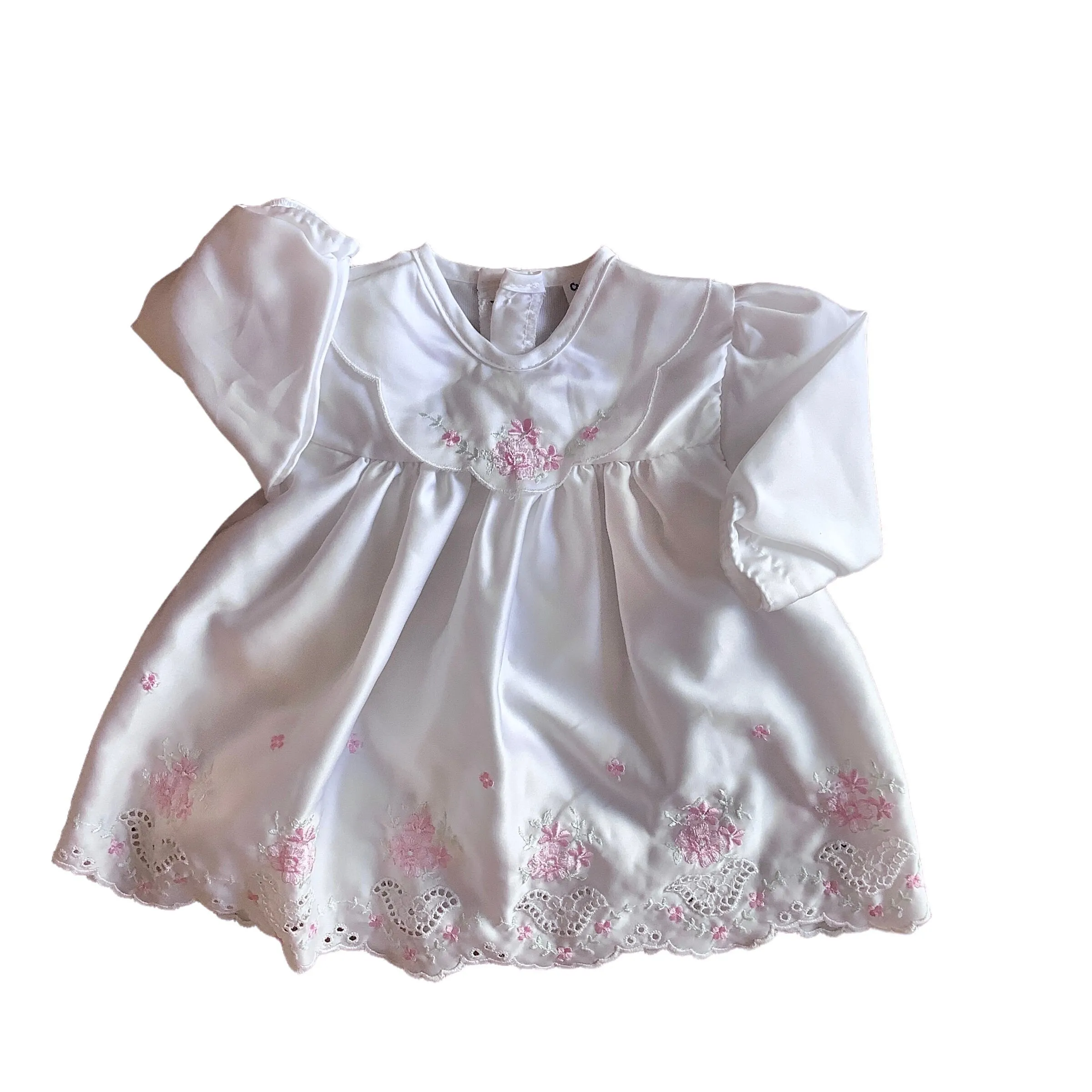 Vintage 1980s White Silky Dress 6-9 Months